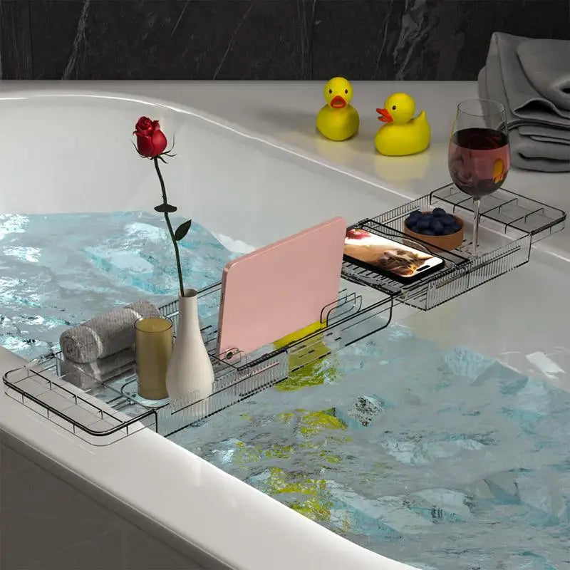 Clear Bathtub Expandable Bath Table