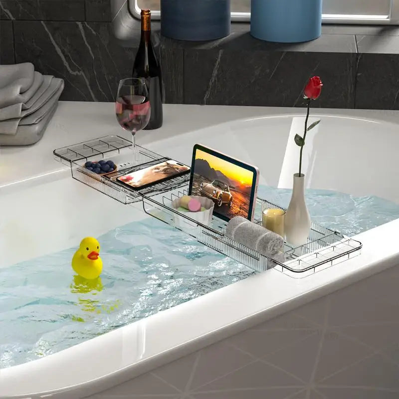 Clear Bathtub Expandable Bath Table