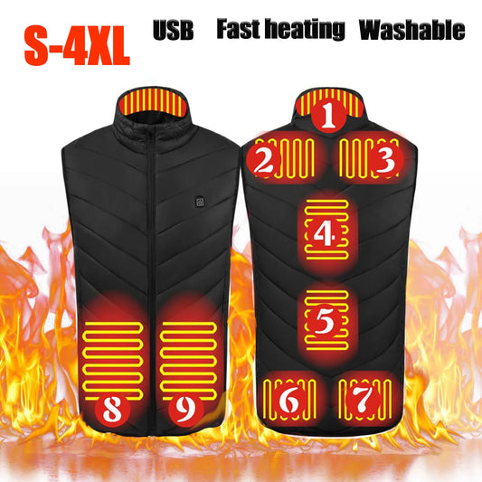 Unisex USB Infrared 9Heating Areas Vest