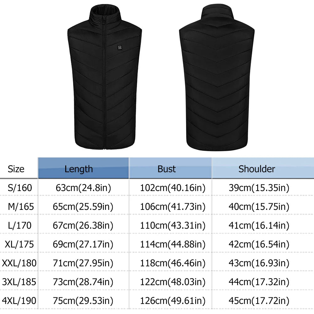 Unisex USB Infrared 9Heating Areas Vest