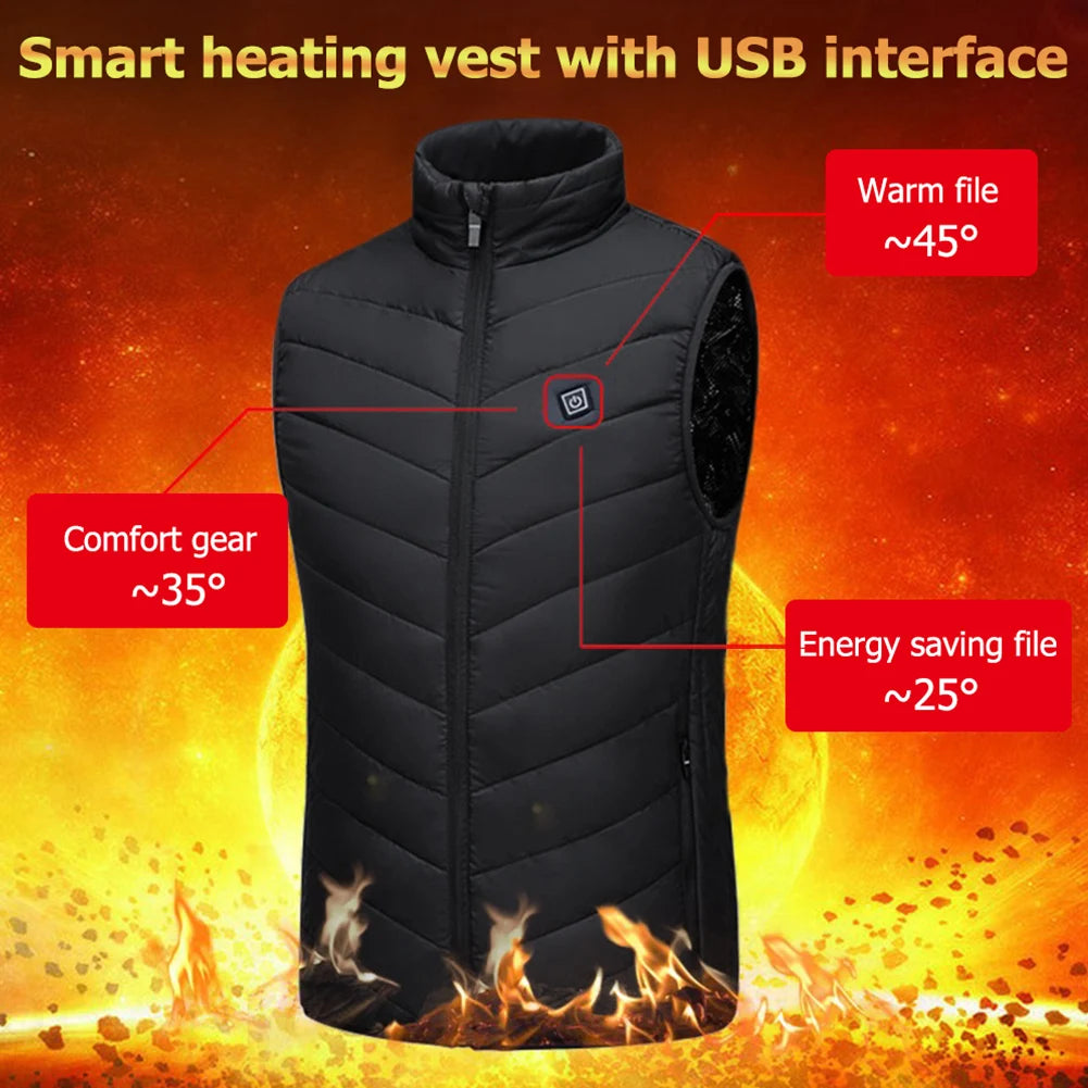 Unisex USB Infrared 9Heating Areas Vest