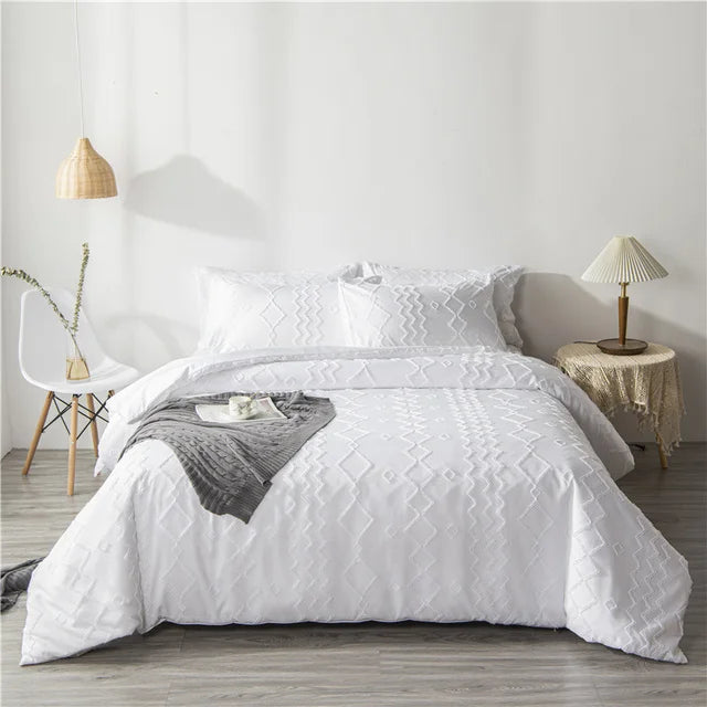 White pinch pleat duvet cover