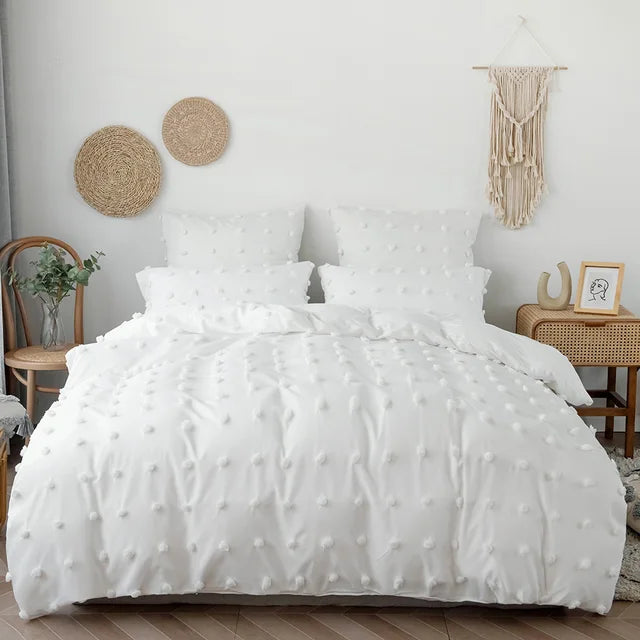 White pinch pleat duvet cover