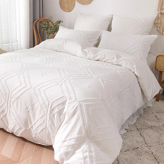 White pinch pleat duvet cover