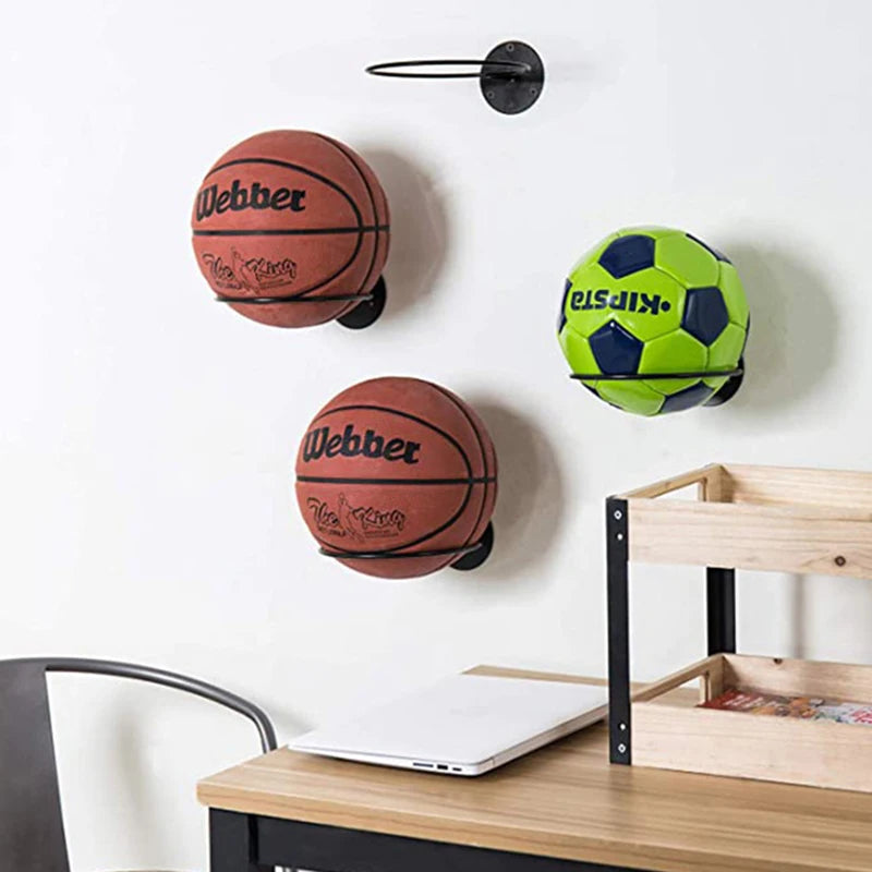 Wall Mounted Iron Basketball Storage Rack