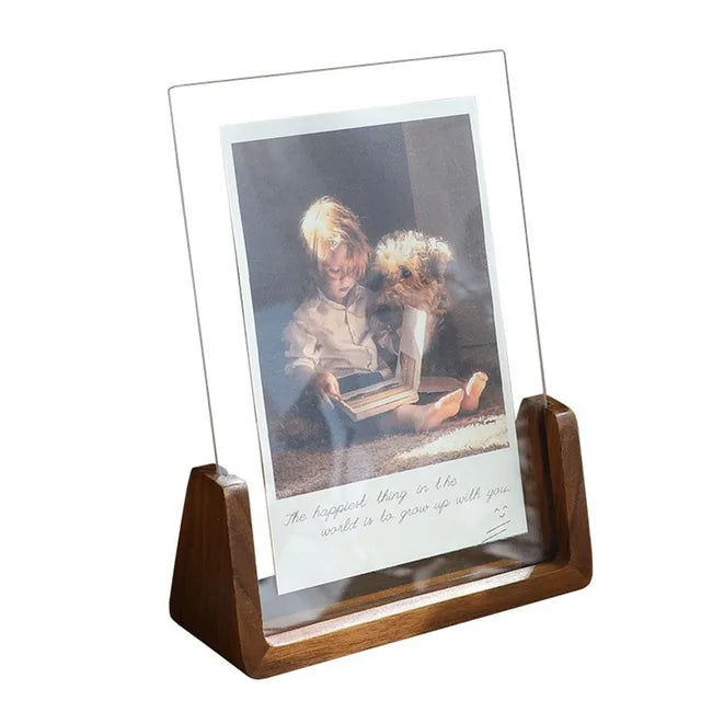 Walnut U Shape Transparent Photo Frame