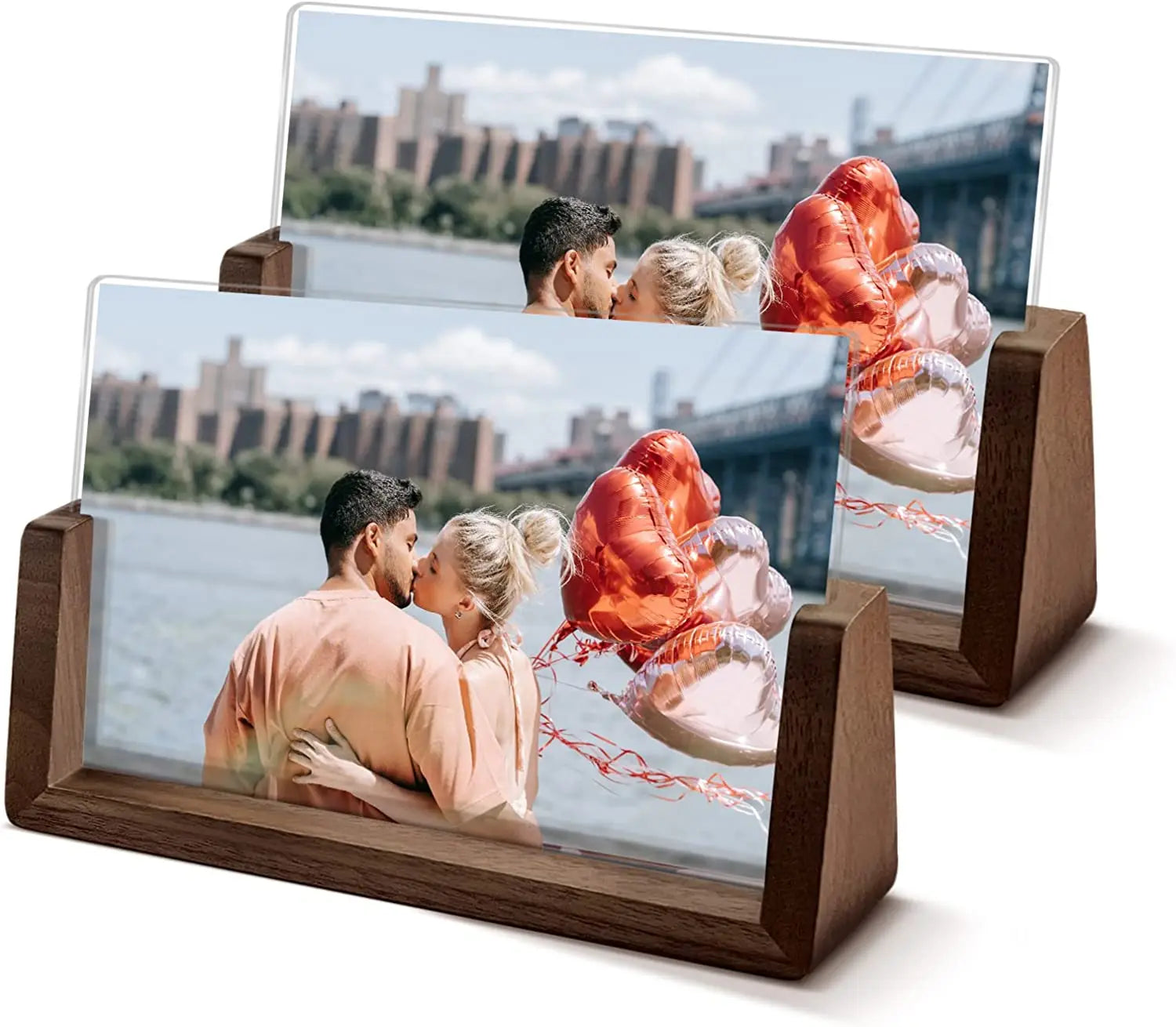 Walnut U Shape Transparent Photo Frame