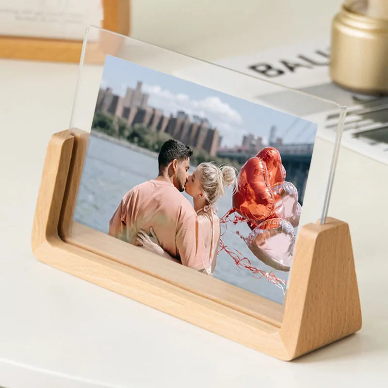 Walnut U Shape Transparent Photo Frame