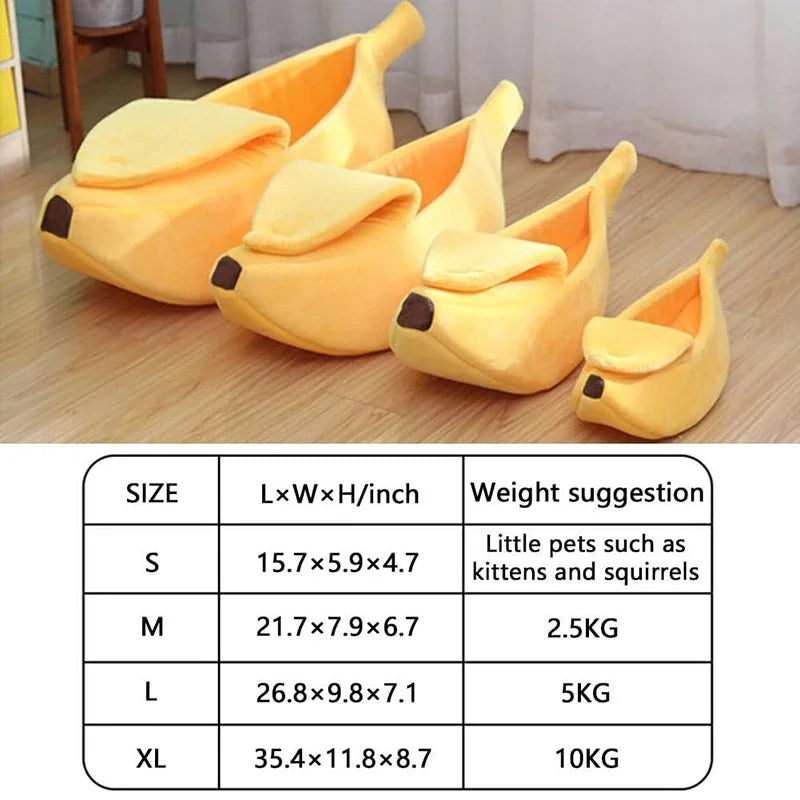 Banana Shaped Dog Cat Bed