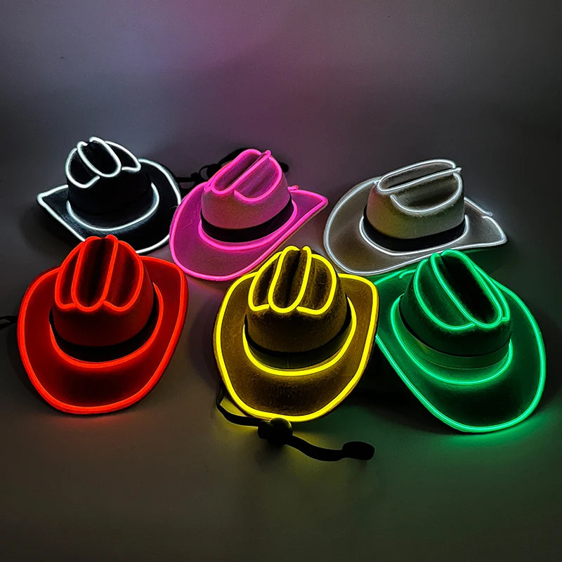 Wireless LED Pet Party Cowboy Hats