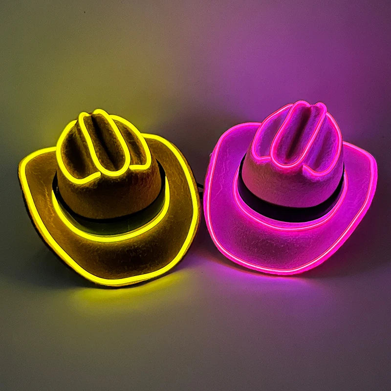 Wireless LED Pet Party Cowboy Hats