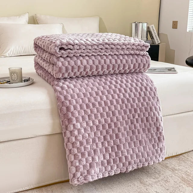 Plaid Solid Home Blanket