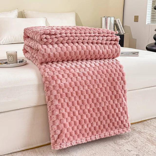 Plaid Solid Home Blanket