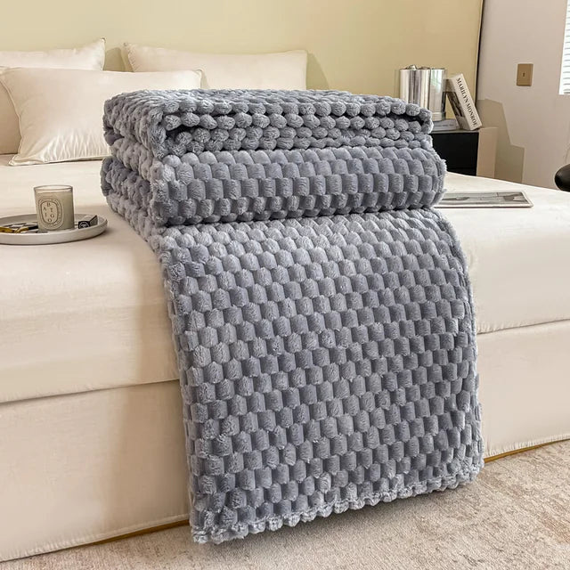 Plaid Solid Home Blanket