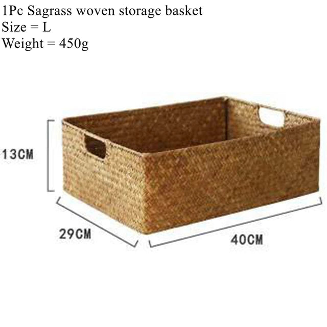 Natural Large Woven Seagrass Basket