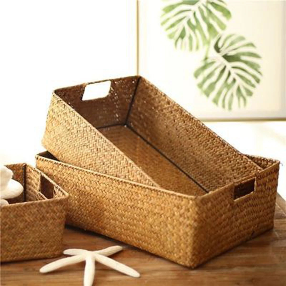 Natural Large Woven Seagrass Basket