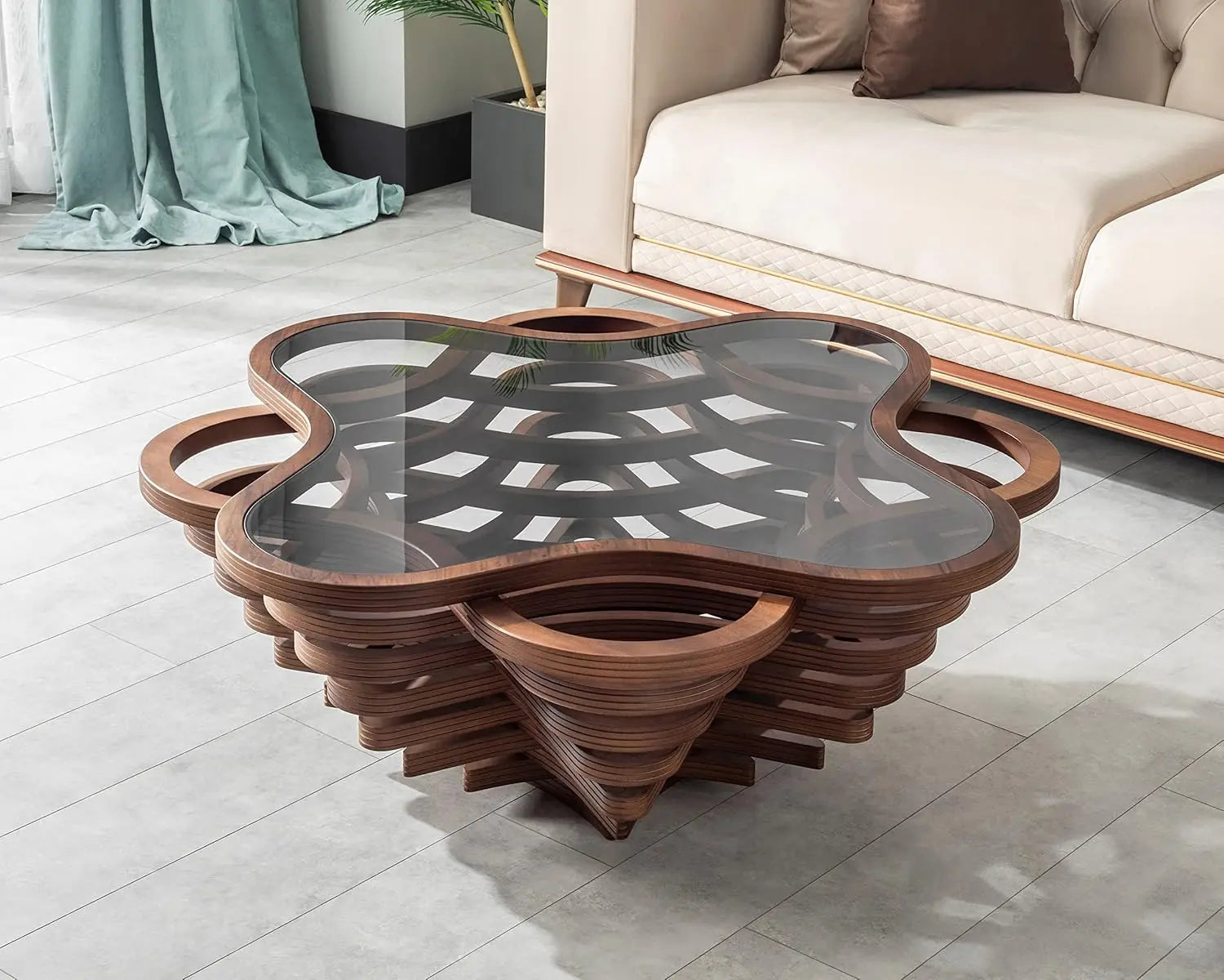 by Papella Design, Natural Walnut Veneer Coffee Tables