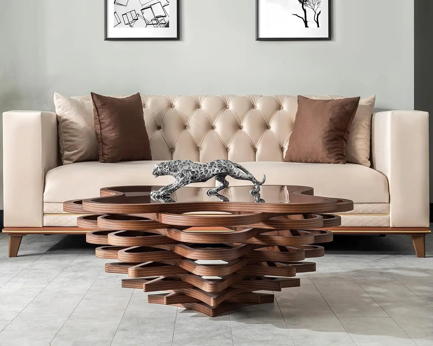 by Papella Design, Natural Walnut Veneer Coffee Tables