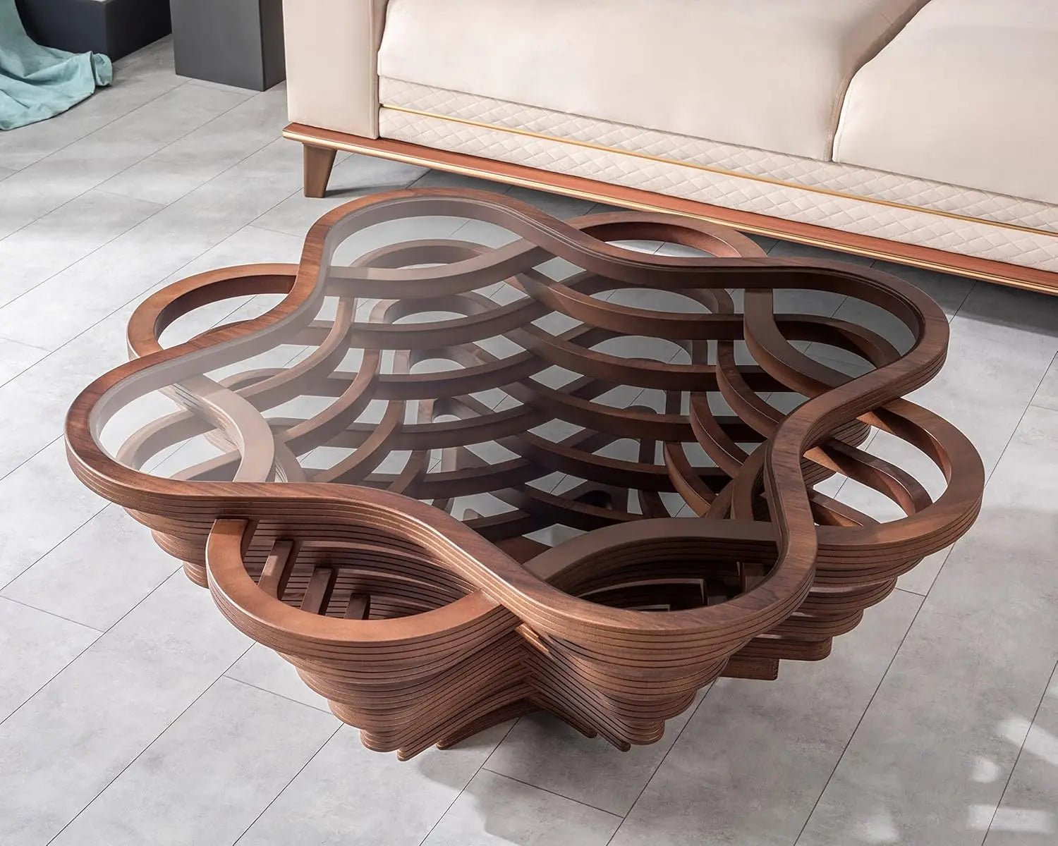 by Papella Design, Natural Walnut Veneer Coffee Tables